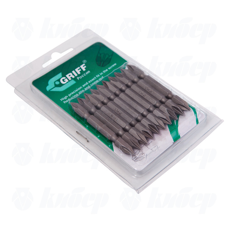 Бита для отвертки PH1/PH1 двухсторонняя, 1/4 Hex, S2, "GRIFF", упаковка ...